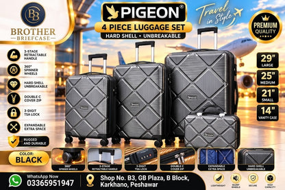 Pigeon Premium 4-Piece Hard Shell Luggage Set