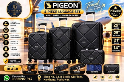 Pigeon Premium 4-Piece Hard Shell Luggage Set