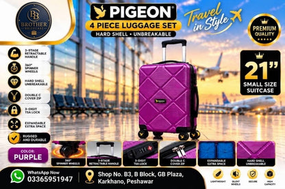 Pigeon Premium 4-Piece Hard Shell Luggage Set
