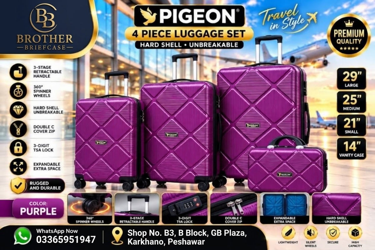 Pigeon Premium 4-Piece Hard Shell Luggage Set