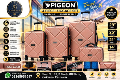 Pigeon Premium 4-Piece Hard Shell Luggage Set