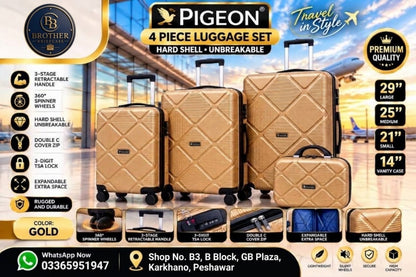 Pigeon Premium 4-Piece Hard Shell Luggage Set