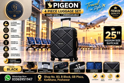 Pigeon Premium 4-Piece Hard Shell Luggage Set