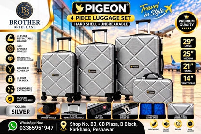 Pigeon Premium 4-Piece Hard Shell Luggage Set