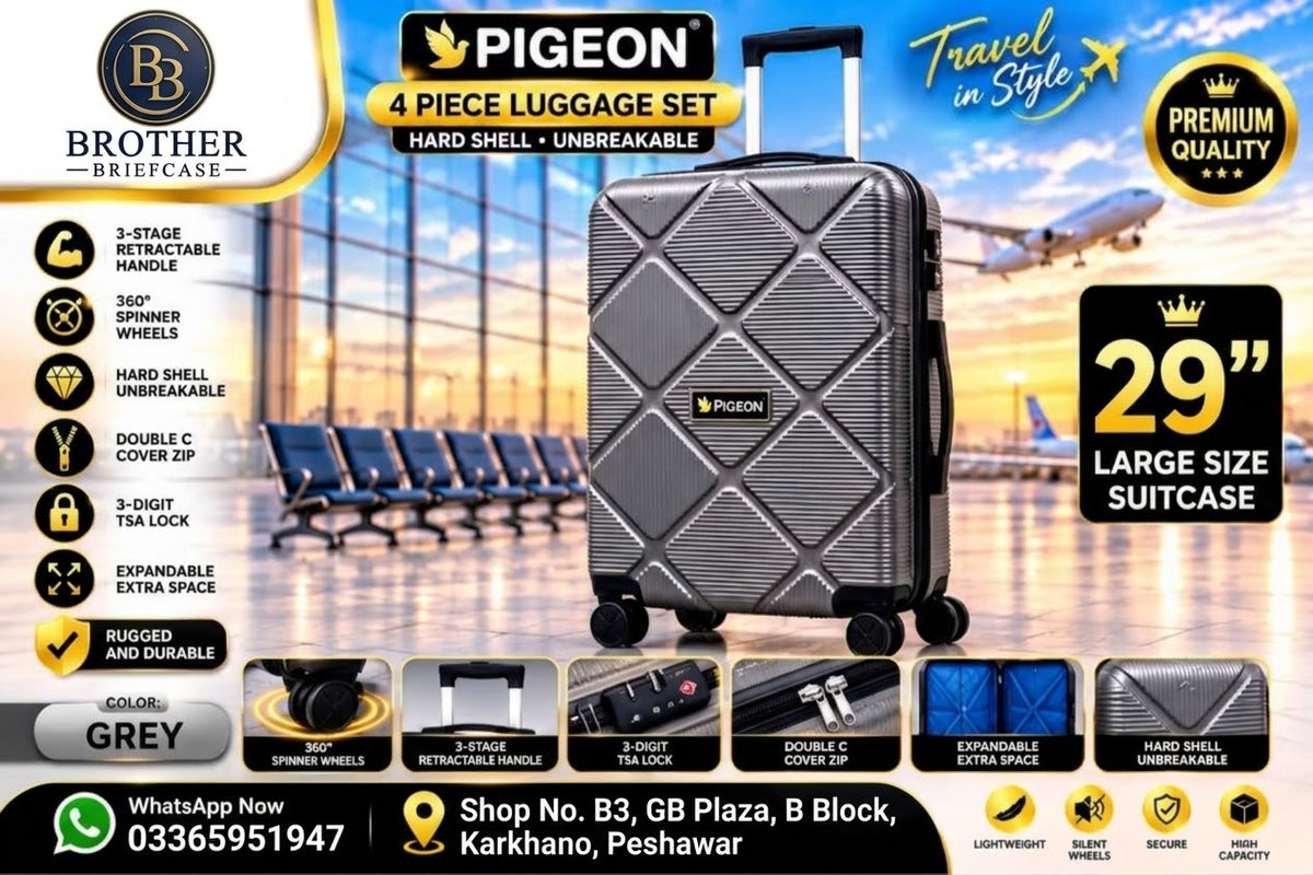 Pigeon Premium 4-Piece Hard Shell Luggage Set