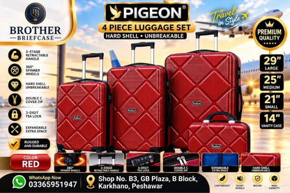 Pigeon Premium 4-Piece Hard Shell Luggage Set