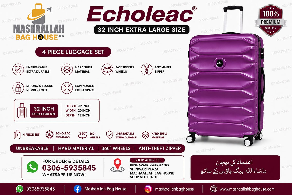 Echoleac Premium 4 Piece Unbreakable Luggage Set