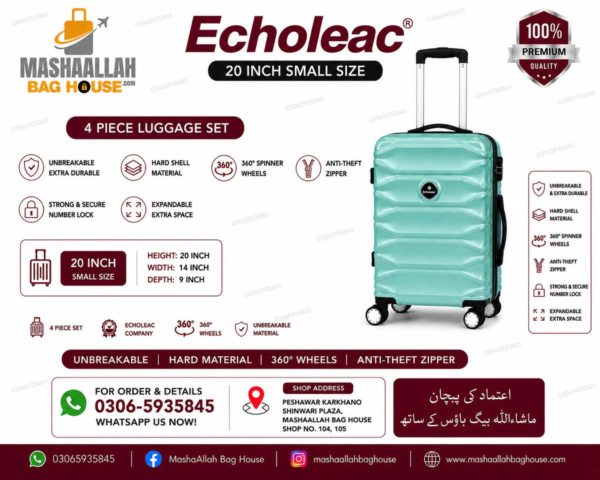 Echoleac Premium 4 Piece Unbreakable Luggage Set