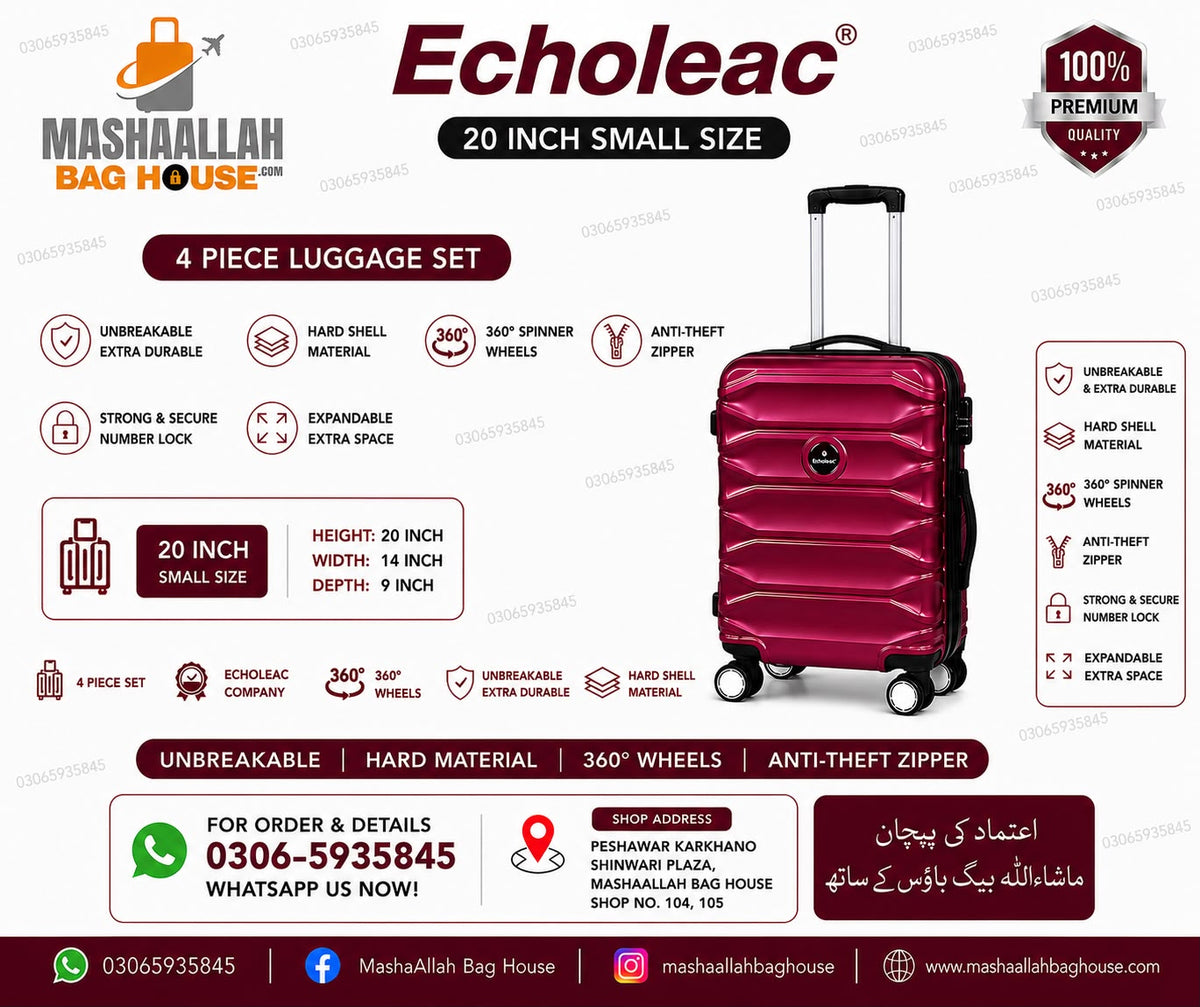 Echoleac Premium 4 Piece Unbreakable Luggage Set