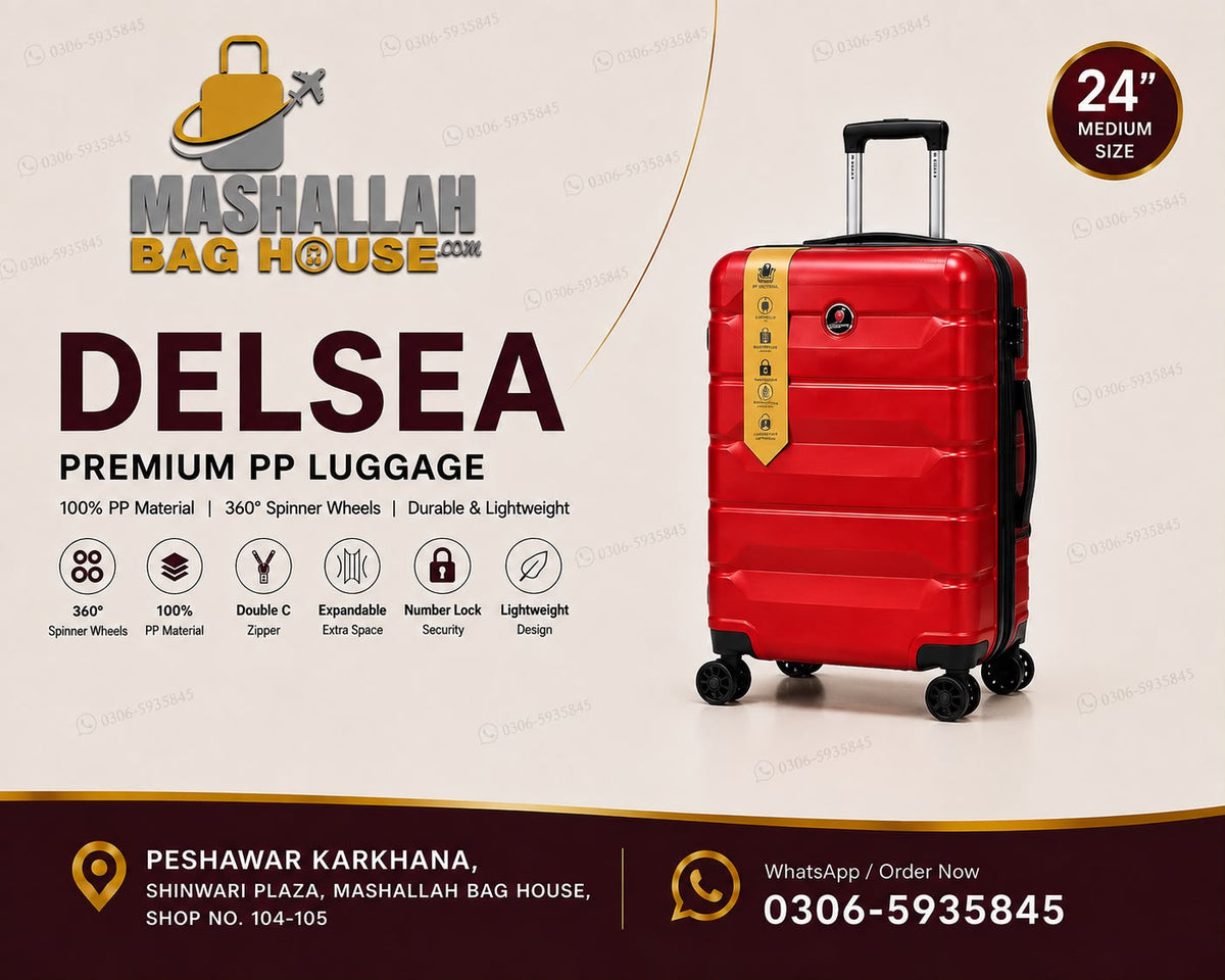 DELSEY Premium 4-Piece Unbreakable PP Luggage Set