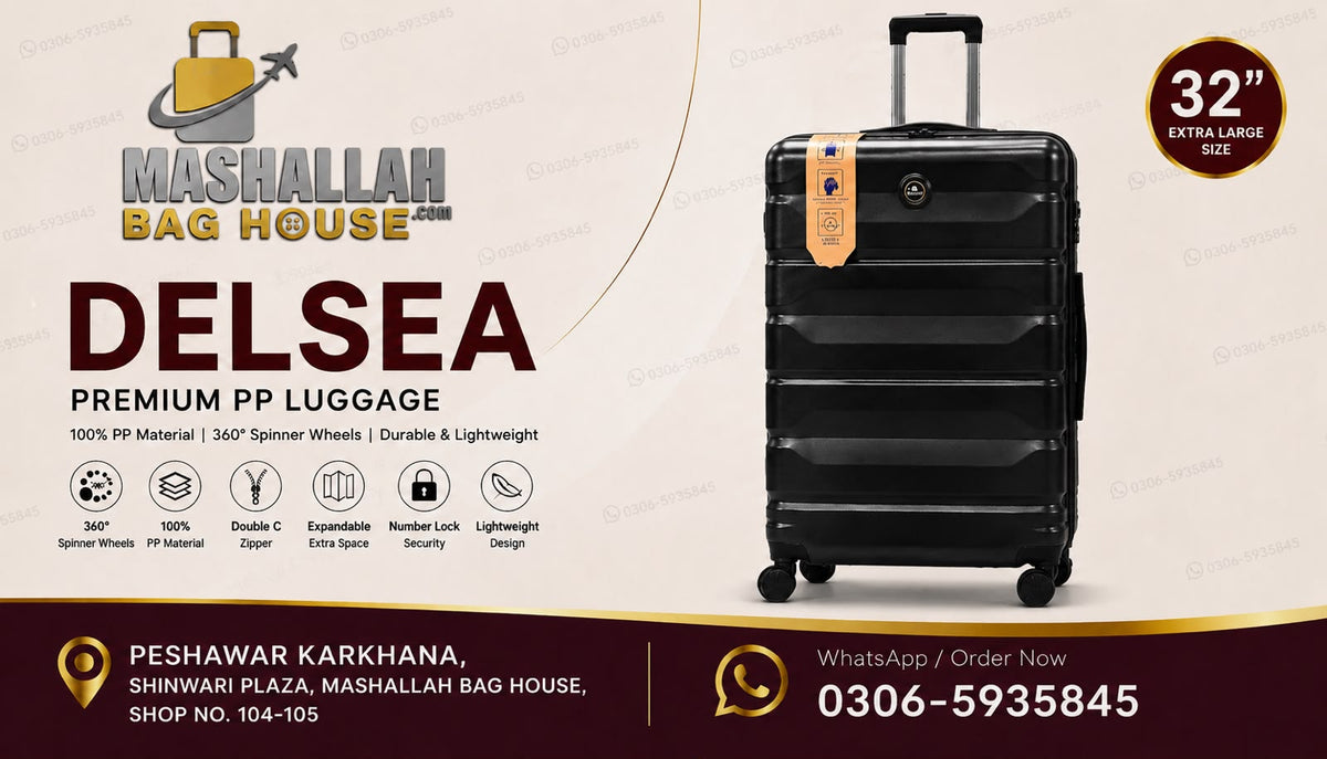 DELSEY Premium 4-Piece Unbreakable PP Luggage Set