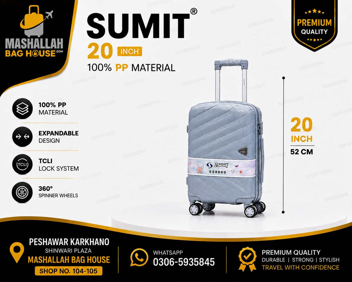 SUMMIT Premium 4-Piece Unbreakable PP Luggage Set