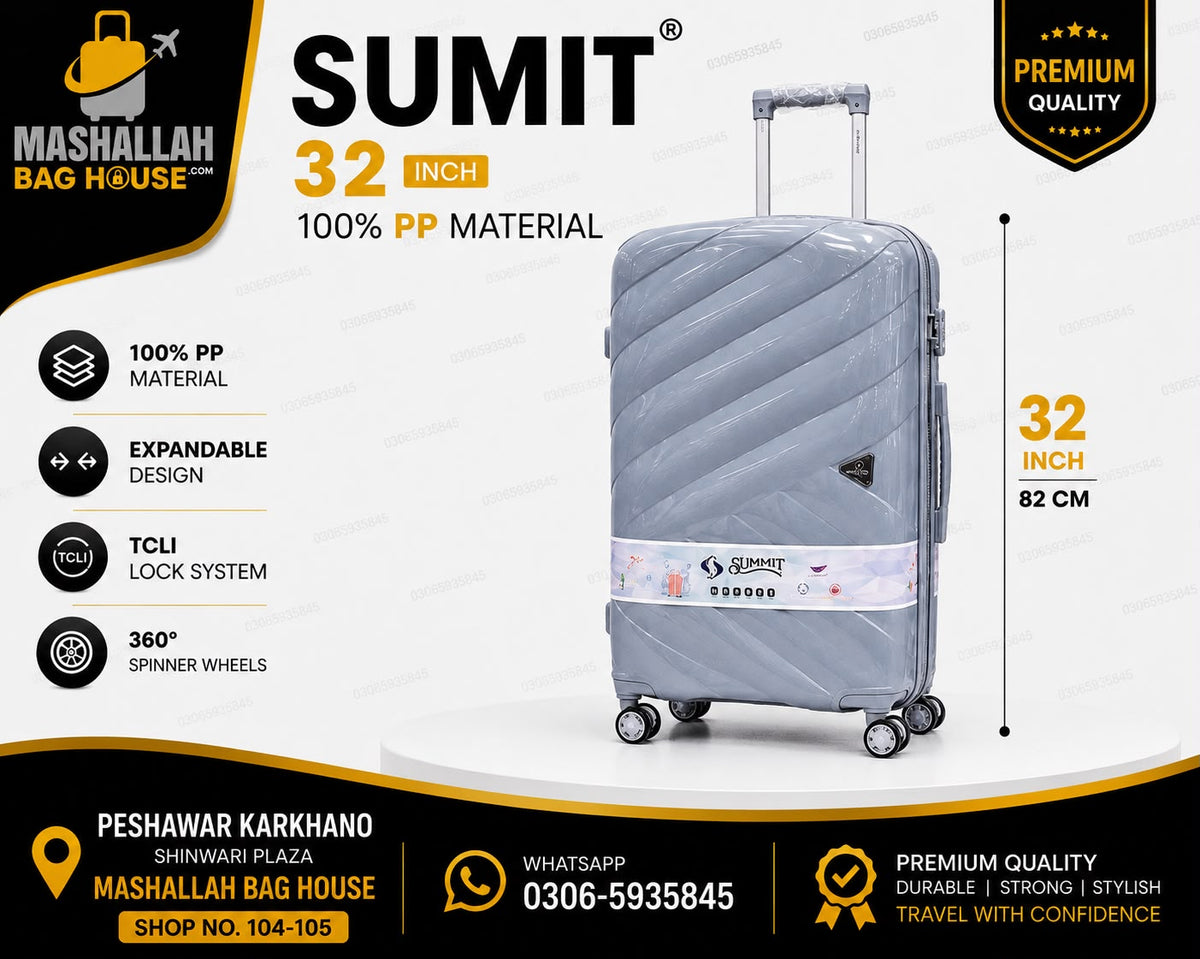 SUMMIT Premium 4-Piece Unbreakable PP Luggage Set
