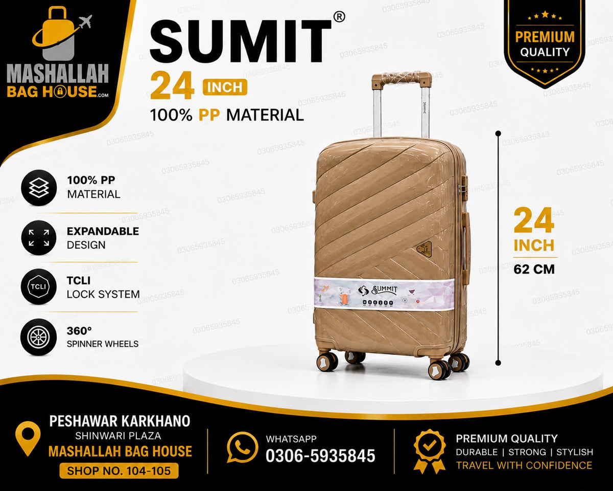 SUMMIT Premium 4-Piece Unbreakable PP Luggage Set