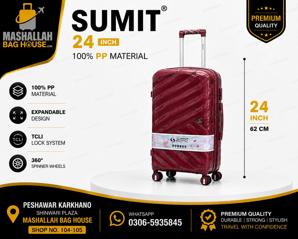 SUMMIT Premium 4-Piece Unbreakable PP Luggage Set