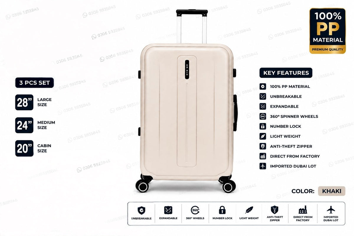 Unbreakable PP Luggage Set – Expandable Suitcases