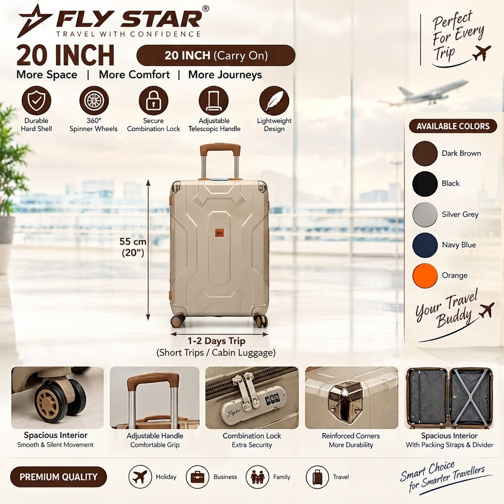 3-Piece Luggage Set | 20", 25" & 29" Travel Suitcase Set