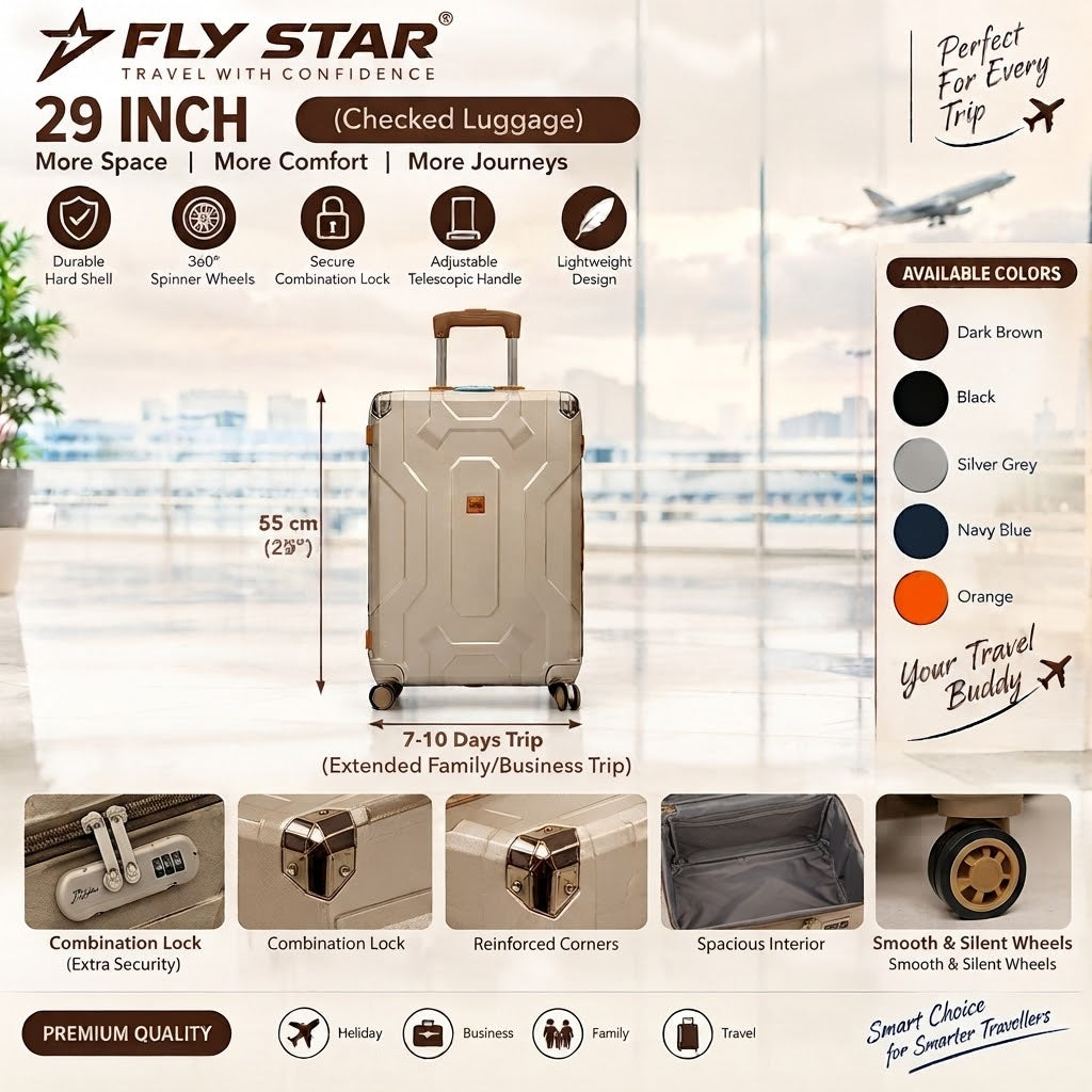 3-Piece Luggage Set | 20", 25" & 29" Travel Suitcase Set