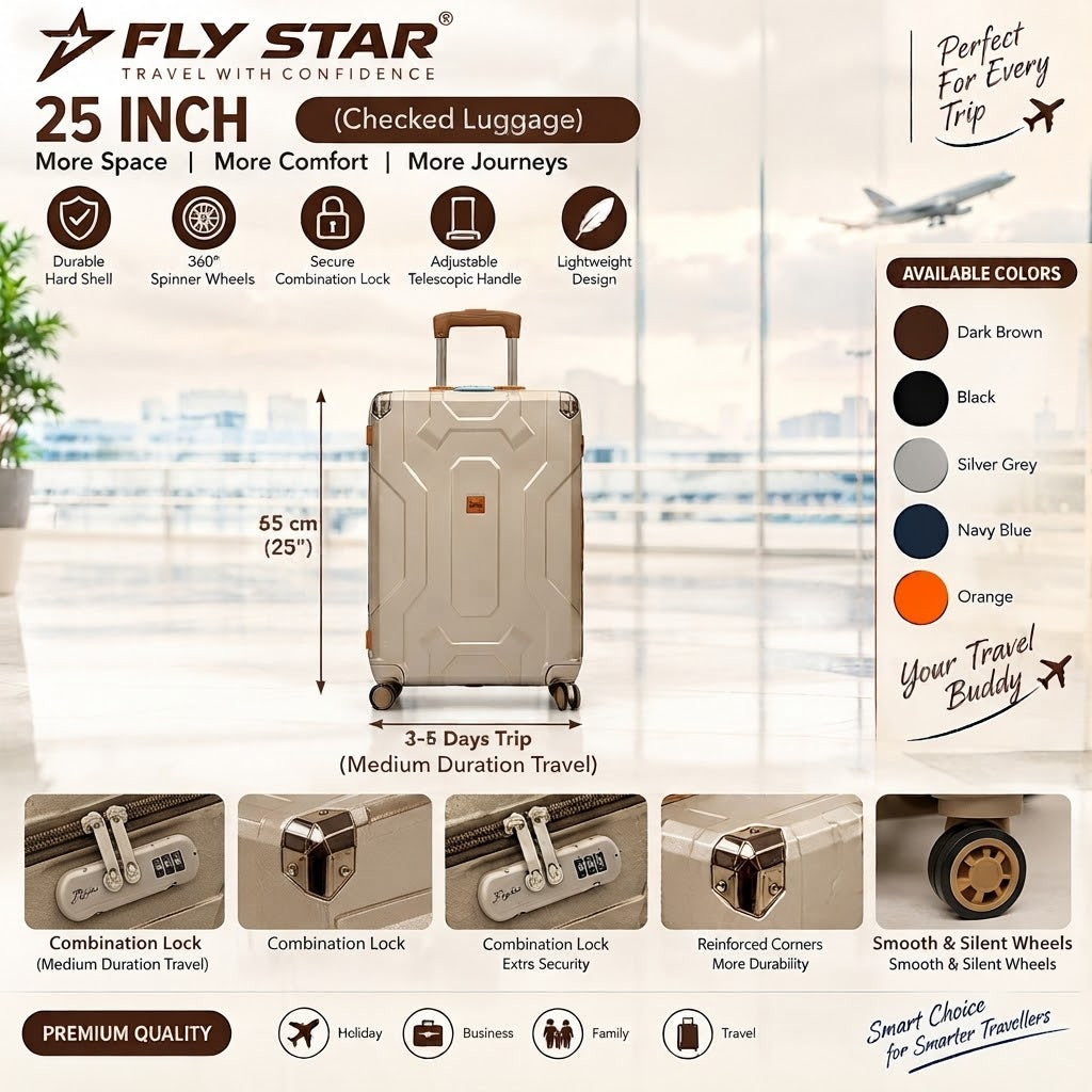 3-Piece Luggage Set | 20", 25" & 29" Travel Suitcase Set