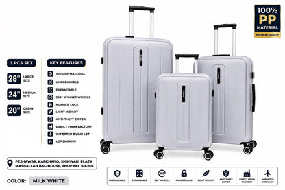 Unbreakable PP Luggage Set – Expandable Suitcases