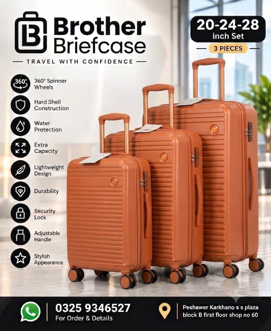 Brother Briefcase Premium 3-Piece Luggage Set – 20, 24 & 28 Inch