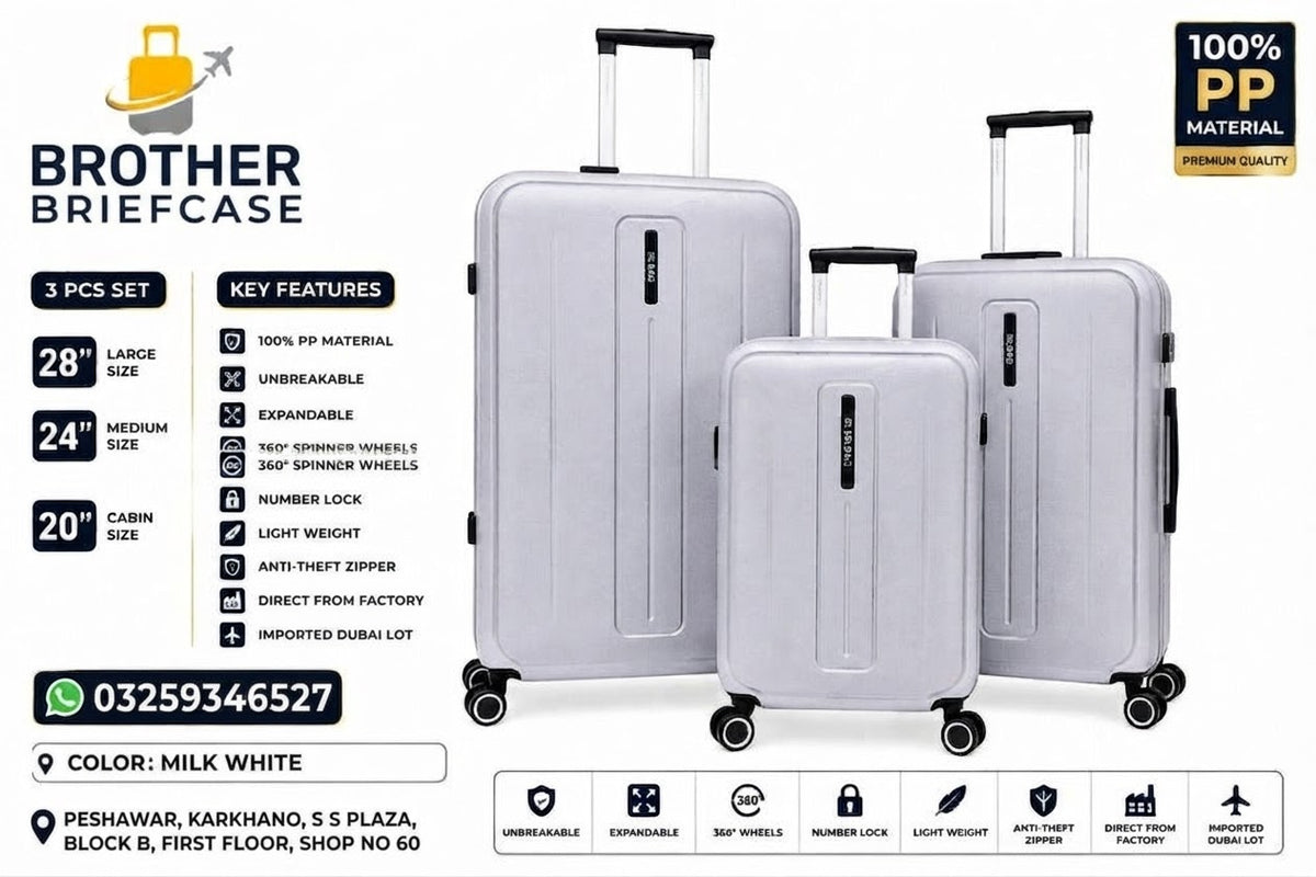 Unbreakable PP Luggage Set – Expandable Suitcases